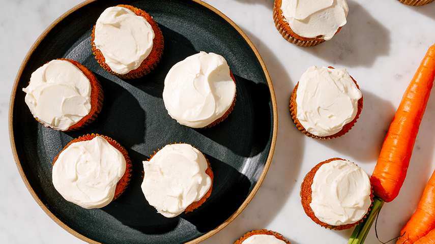Carrot cake cupcakes with buttermilk frosting
