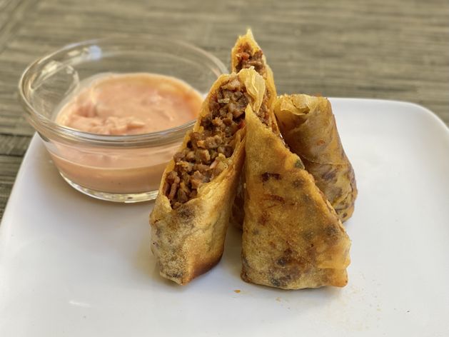 Air Fry Cheeseburger Spring Rolls wide display