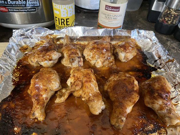 Chicken Tamari Ginger drumies wide display
