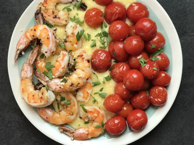 Spicy Garlic Shrimp with Cherry Tomatoes wide display