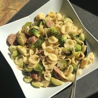 Pasta with Sausage and Brussels Sprouts