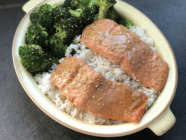 Miso Salmon with Broccoli wide display