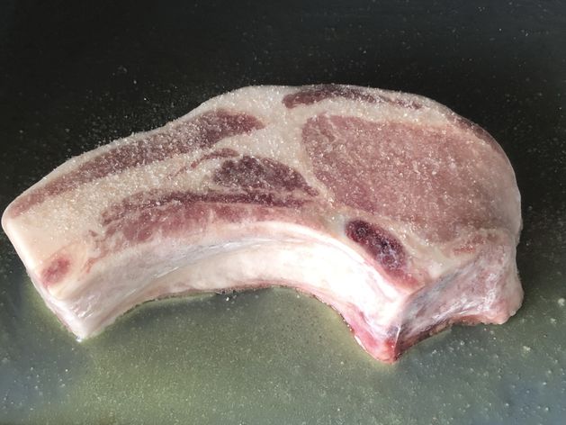 Pork 1.5" BERKSHIRE Bone-In "Ribeye'  Style Chop wide display