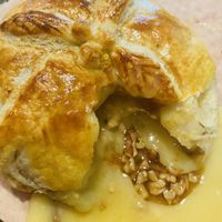 Honey Walnut Stuffed Brie in Puff Pastry