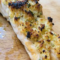 Garlic and Butter Crusted Baked Salmon