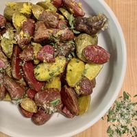 Fingerling Potatoes with Oregano, Parmesan, + Lemon