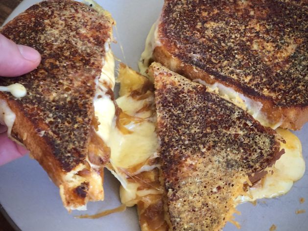 Parmesan-Crusted Grilled Cheese Sandwiches wide display