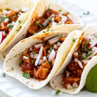 Classic Chicken Tacos, Sear Tortillas