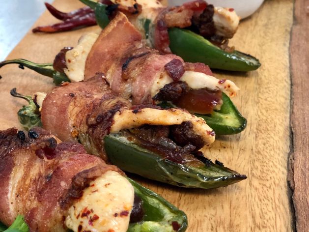 Bacon Wrapped Chorizo Jalapeño Poppers wide display