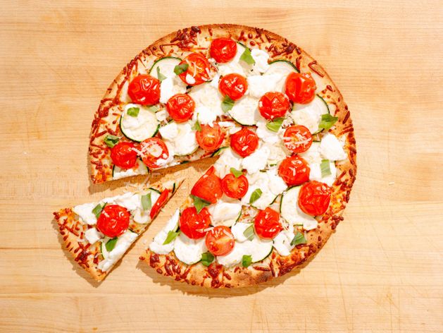 Zucchini, Tomato, and Goat Cheese Pizza