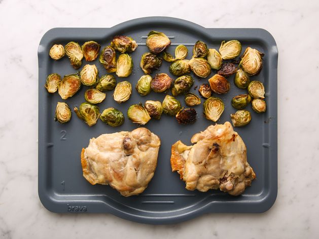 Chicken Thighs (Bone-In and Skin-On) and Brussels Sprouts