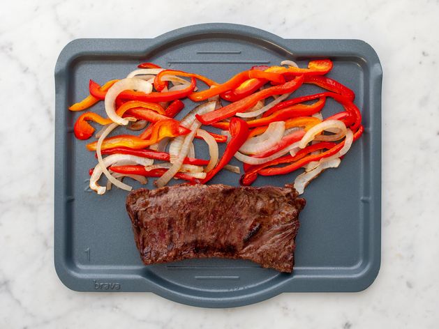 Skirt Steak with Onions and Peppers