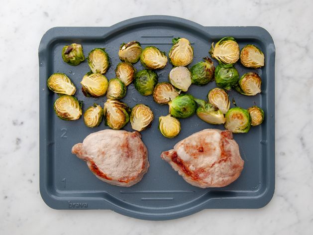 Pork Chops (Boneless) and Brussels Sprouts