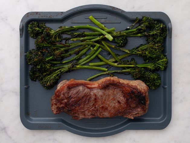 NY Strip Steak and Baby Broccoli