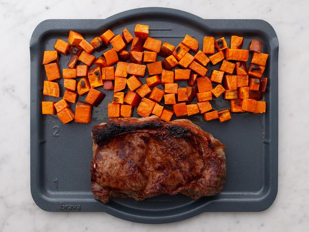 NY Strip Steak and Sweet Potatoes