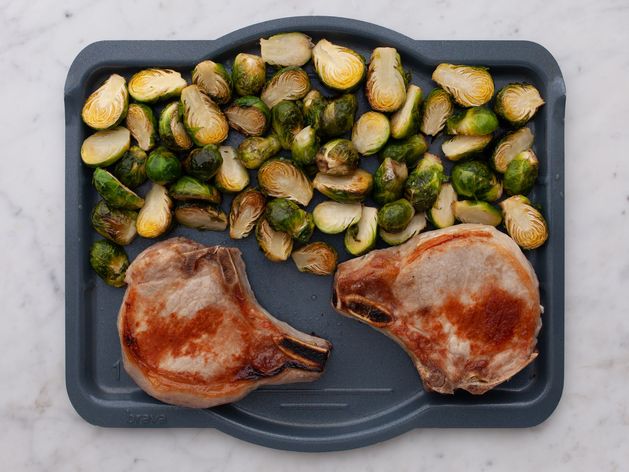 Pork Chops (Bone-In) and Brussels Sprouts