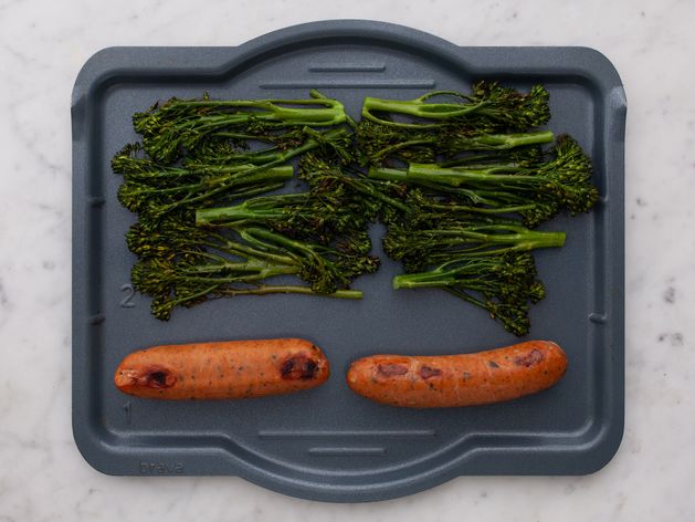 Precooked Sausages and Baby Broccoli