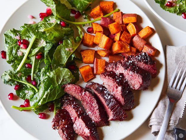 Hanger Steak and Sweet Potatoes