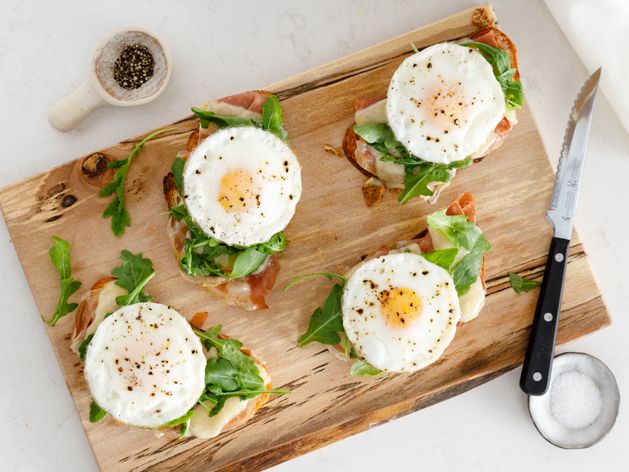 Open-Faced Prosciutto and Egg Sandwich