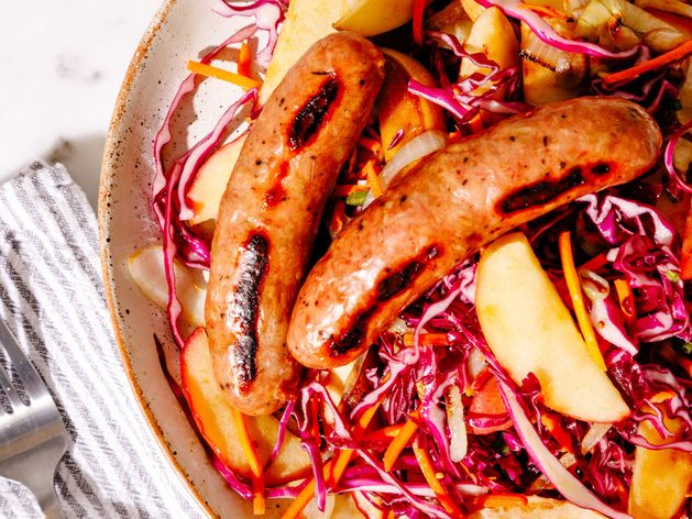 Sausages (Precooked) with Apples and Onions