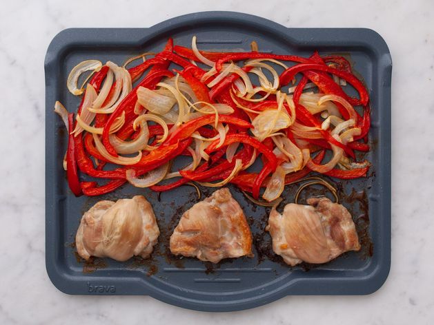 Chicken Thighs (Boneless and Skinless) with Onions and Peppers