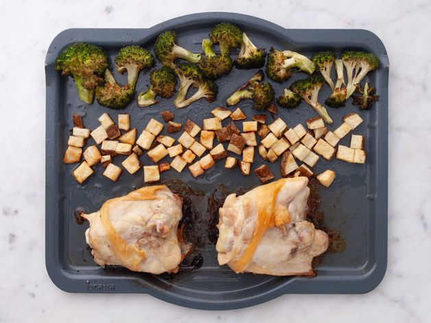 Chicken Thighs (Bone-In and Skin-On), with Potatoes, and Broccoli