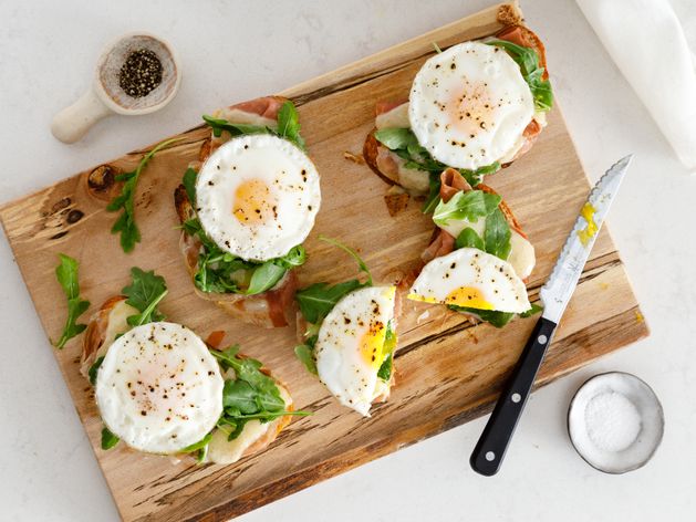 Open-Faced Prosciutto and Egg Sandwich