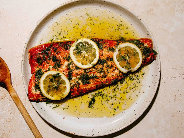 Roasted Salmon with Lemon and Dill Vinaigrette