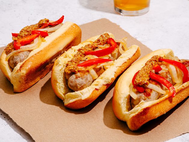 Bratwurst with Peppers and Onions