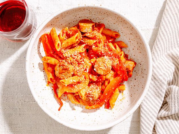 Pasta with Sausage, Peppers and Onions