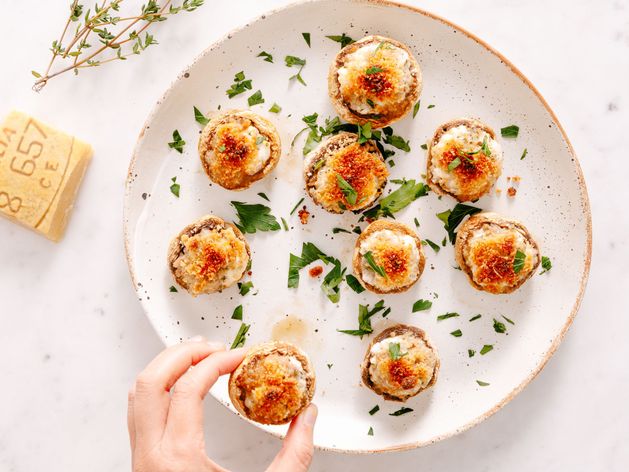Goat Cheese and Sausage Stuffed Mushrooms