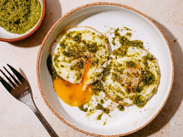Pesto Fried Eggs